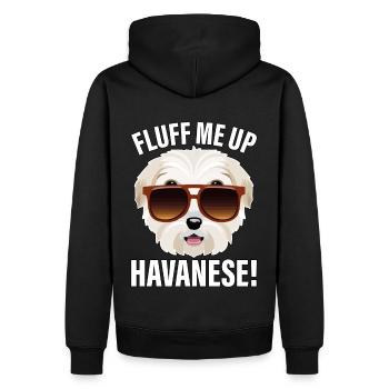 Fluff me up Havanese - Männer Premium Bio Hoodie - Schwarz - Hinten - Nico (187cm)