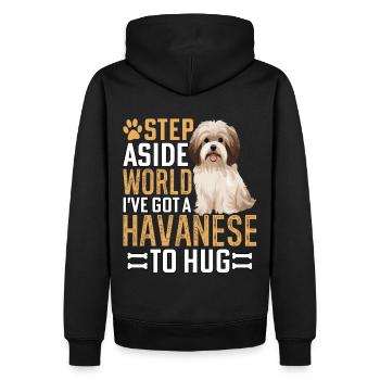Step Aside World I've got a Havanese to hug - Männer Premium Bio Hoodie - Schwarz - Hinten - Nico (187cm)