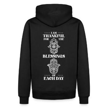 Mandala Meditation Zen Yoga Buddhist Buddhism - Männer Premium Bio Hoodie - Schwarz - Hinten - Nico (187cm)