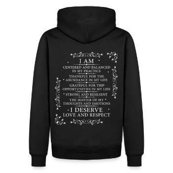 Positive Affirmation Flower Ornament Inspirational - Männer Premium Bio Hoodie - Schwarz - Hinten - Nico (187cm)