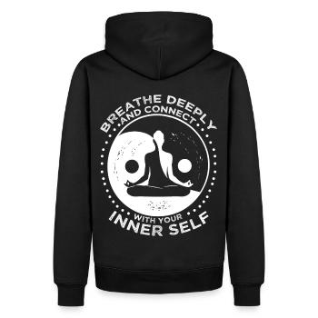Yoga Yin Yang Buddha Spiritual Meditation Buddhist - Männer Premium Bio Hoodie - Schwarz - Hinten - Nico (187cm)