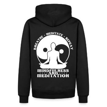 Yin Yang Yoga Buddha Meditation Quote Buddhism - Männer Premium Bio Hoodie - Schwarz - Hinten - Nico (187cm)