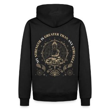 Buddha Meditation Zen Yoga Meditation Buddhism - Männer Premium Bio Hoodie - Schwarz - Hinten - Nico (187cm)