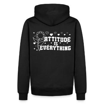 Attitude is Everything Inspirational Quote Hippie - Männer Premium Bio Hoodie - Schwarz - Hinten - Nico (187cm)