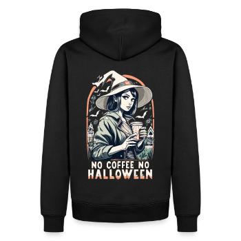 Pas de café Pas de Halloween Morning Muffle Witch - Sweat à capuche Premium bio Homme - noir - Dos - Nico (187cm)