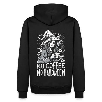 Pas de café Pas de Halloween Morning Muffle Witch - Sweat à capuche Premium bio Homme - noir - Dos - Nico (187cm)