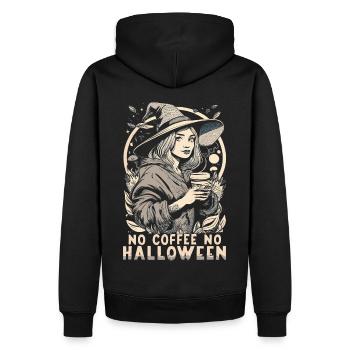 Pas de café Pas d’Halloween Coffee Lover Sorcière - Sweat à capuche Premium bio Homme - noir - Dos - Nico (187cm)
