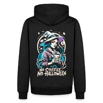 Pas de café Pas d’Halloween Coffee Lover Sorcière - Sweat à capuche Premium bio Homme - noir - Dos - Nico (187cm)