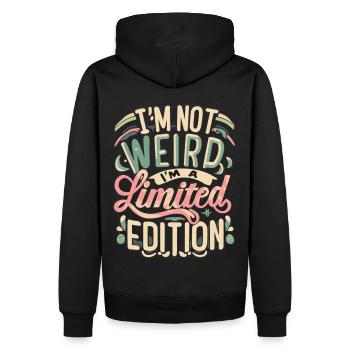 Je suis un Street Art rétro en édition limitée - Sweat à capuche Premium bio Homme - noir - Dos - Nico (187cm)