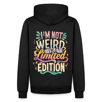 Je suis une édition limitée - Sweat à capuche Premium bio Homme - noir - Dos - Nico (187cm)