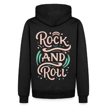 Devise de la déclaration rock and roll - Sweat à capuche Premium bio Homme - noir - Dos - Nico (187cm)