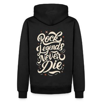 Les légendes du rock ne meurent jamais Rock N Roll Musik - Sweat à capuche Premium bio Homme - noir - Dos - Nico (187cm)