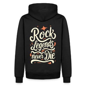 Les légendes du rock ne meurent jamais Rock N Roll Musik - Sweat à capuche Premium bio Homme - noir - Dos - Nico (187cm)