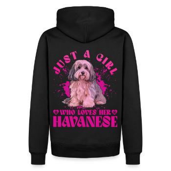 Just a Girl who loves her Havanese - Männer Premium Bio Hoodie - Schwarz - Hinten - Nico (187cm)