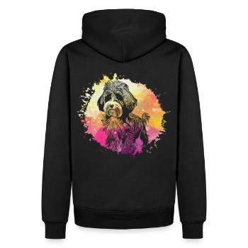 Havanais rétro - Sweat à capuche Premium bio Homme - noir - Dos - Nico (187cm)