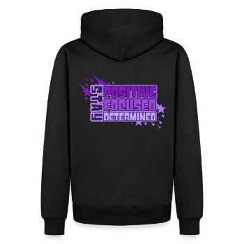 Stay Positive Focused Determined Y2K Growth Mindse - Männer Premium Bio Hoodie - Schwarz - Hinten - Nico (187cm)