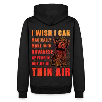 Havanese Lustiger Spruch - Männer Premium Bio Hoodie - Schwarz - Hinten - Nico (187cm)
