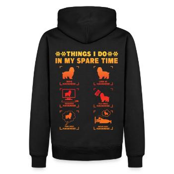 Havanese Things I do in my Spare Time - Männer Premium Bio Hoodie - Schwarz - Hinten - Nico (187cm)