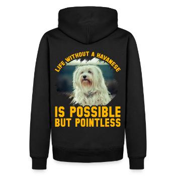 Life without a Havanese is possible but pointless - Männer Premium Bio Hoodie - Schwarz - Hinten - Nico (187cm)