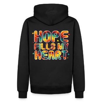 Hope Fills My Heart Tie Dye Hippie Inspirational A - Männer Premium Bio Hoodie - Schwarz - Hinten - Nico (187cm)