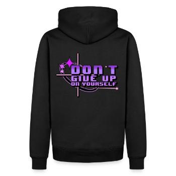 Don't Give Up On Yourself Motivational Y2K 90s Aes - Männer Premium Bio Hoodie - Schwarz - Hinten - Nico (187cm)