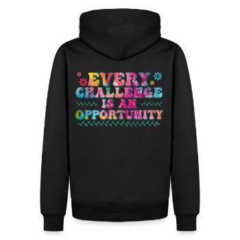 Every Challenge Is An Opportunity Boho Tie Dye Ret - Männer Premium Bio Hoodie - Schwarz - Hinten - Nico (187cm)
