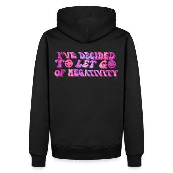 Motivational Affirmation Groovy Tie Dye Retro Hipp - Männer Premium Bio Hoodie - Schwarz - Hinten - Nico (187cm)