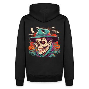 Halloween Ghoul - Das ideale Gruselgeschenk - Männer Premium Bio Hoodie - Schwarz - Hinten - Nico (187cm)