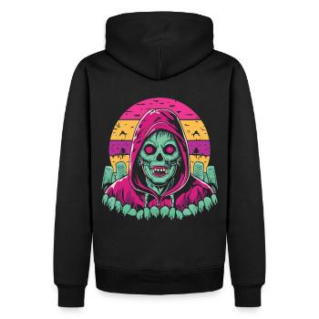 Halloween Ghoul - Das ideale Gruselgeschenk - Männer Premium Bio Hoodie - Schwarz - Hinten - Nico (187cm)