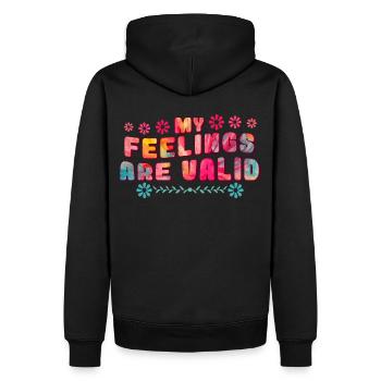 My Feelings Are Valid Positive Affirmation Tye-Dye - Männer Premium Bio Hoodie - Schwarz - Hinten - Nico (187cm)