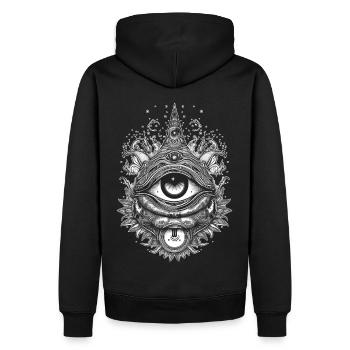 Mystical Third Eye Gothic Witchcraft Occult Symbol - Männer Premium Bio Hoodie - Schwarz - Hinten - Nico (187cm)