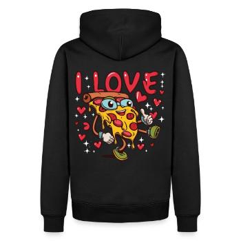 Pizza Passion - Montrez votre amour pour la pizza! - Sweat à capuche Premium bio Homme - noir - Dos - Nico (187cm)