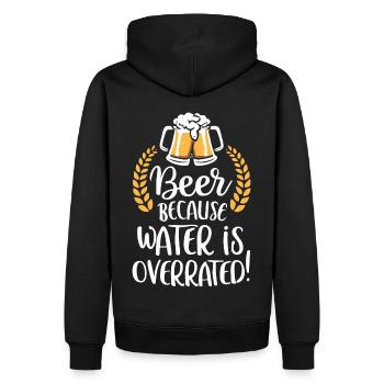 Bière parce que l’eau est surestimée Bière Buveur de bière - Sweat à capuche Premium bio Homme - noir - Dos - Nico (187cm)