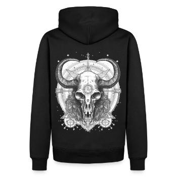 Mystical Baphomet Skull Dark Witchcraft Occult Got - Männer Premium Bio Hoodie - Schwarz - Hinten - Nico (187cm)
