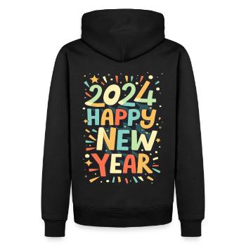 Tenue de fête du Nouvel An 2024 - Sweat à capuche Premium bio Homme - noir - Dos - Nico (187cm)