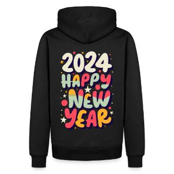 Tenue de fête du Nouvel An 2024 - Sweat à capuche Premium bio Homme - noir - Dos - Nico (187cm)