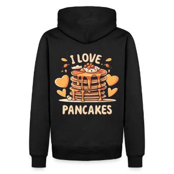 J’adore les crêpes - Profitez de la vie avec des crêpes - Sweat à capuche Premium bio Homme - noir - Dos - Nico (187cm)