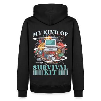 My Kind Of Survival Kit Funny Networking Quote Net - Männer Premium Bio Hoodie - Schwarz - Hinten - Nico (187cm)