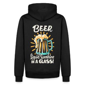Beer Liquid Sunshine in a Glass Beer Saying - Men’s Premium Organic Hoodie - black - Back - Nico (187cm)
