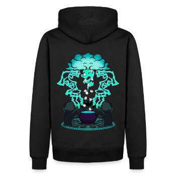 Culte de l’ail - Sweat à capuche Premium bio Homme - noir - Dos - Nico (187cm)