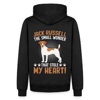 Jack Russell the small wonder that stole my heart - Männer Premium Bio Hoodie - Schwarz - Hinten - Nico (187cm)