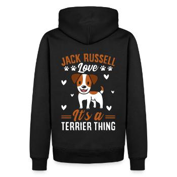 Jack Russell Love it's a Terrier Thing - Männer Premium Bio Hoodie - Schwarz - Hinten - Nico (187cm)