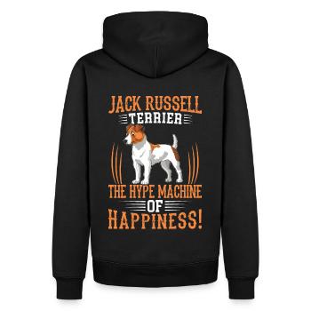 Jack Russell Terrier the machine of happiness - Männer Premium Bio Hoodie - Schwarz - Hinten - Nico (187cm)