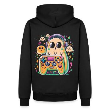 Gaming Ghost - Amusement en mode fantôme - Sweat à capuche Premium bio Homme - noir - Dos - Nico (187cm)