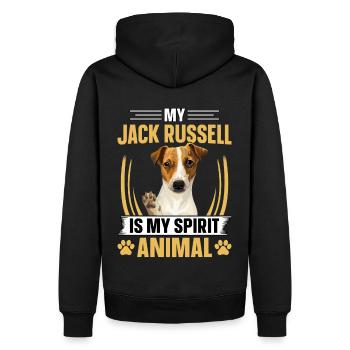 My Jack Russell is my Spirit Animal - Männer Premium Bio Hoodie - Schwarz - Hinten - Nico (187cm)