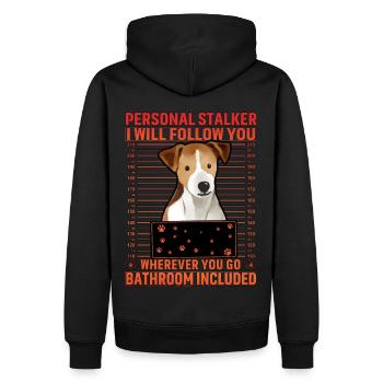 Jack Russell Terrier Lustiger Spruch - Männer Premium Bio Hoodie - Schwarz - Hinten - Nico (187cm)