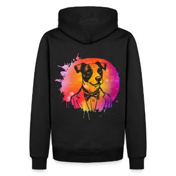 Jack Russell Terrier - Männer Premium Bio Hoodie - Schwarz - Hinten - Nico (187cm)