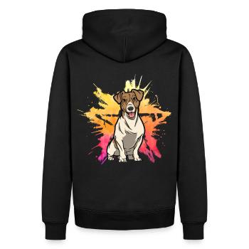 Jack Russell - Männer Premium Bio Hoodie - Schwarz - Hinten - Nico (187cm)