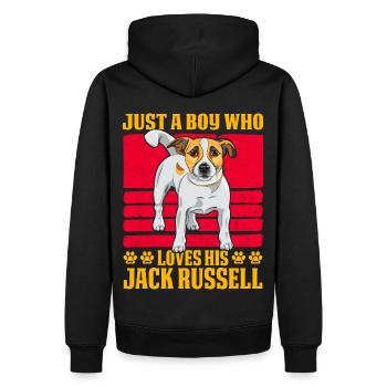 Juste un garçon qui aime son Jack Russell - Sweat à capuche Premium bio Homme - noir - Dos - Nico (187cm)