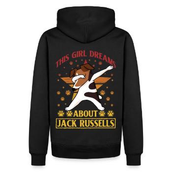 Cette fille rêve de Jack Russell - Sweat à capuche Premium bio Homme - noir - Dos - Nico (187cm)